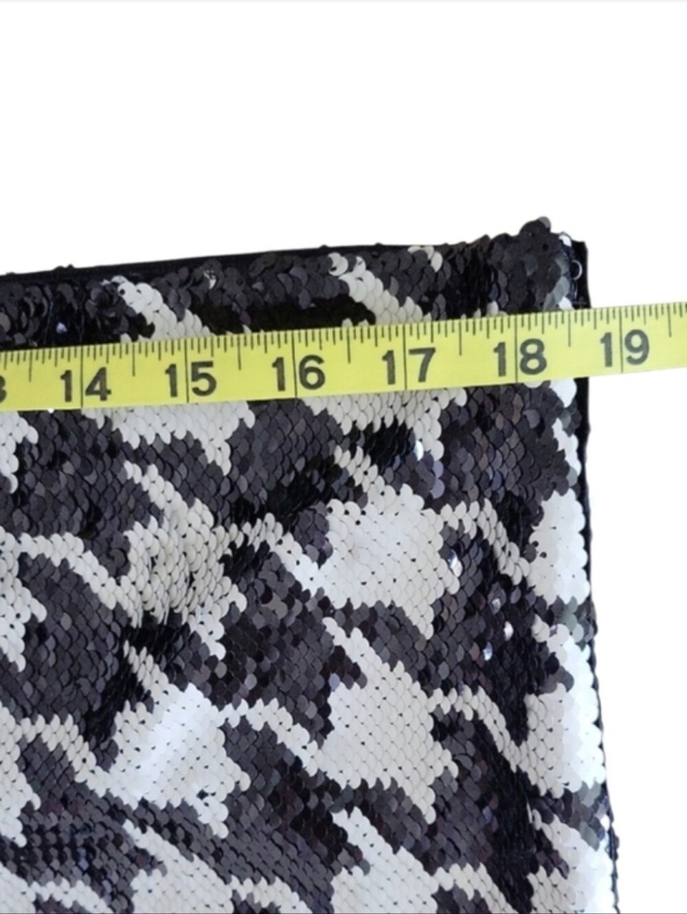 Ann Taylor Black White Houndstooth Sequin Pencil Skirt Size 16 - Picture 9 of 14
